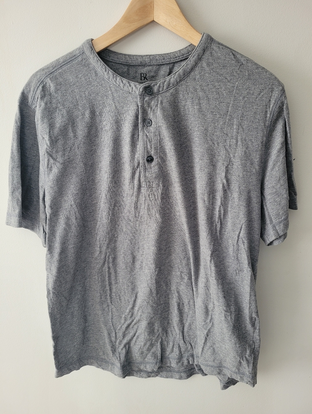 Banana Republic Soft Wash Organic Cotton Tee, Large, Heathered Grey